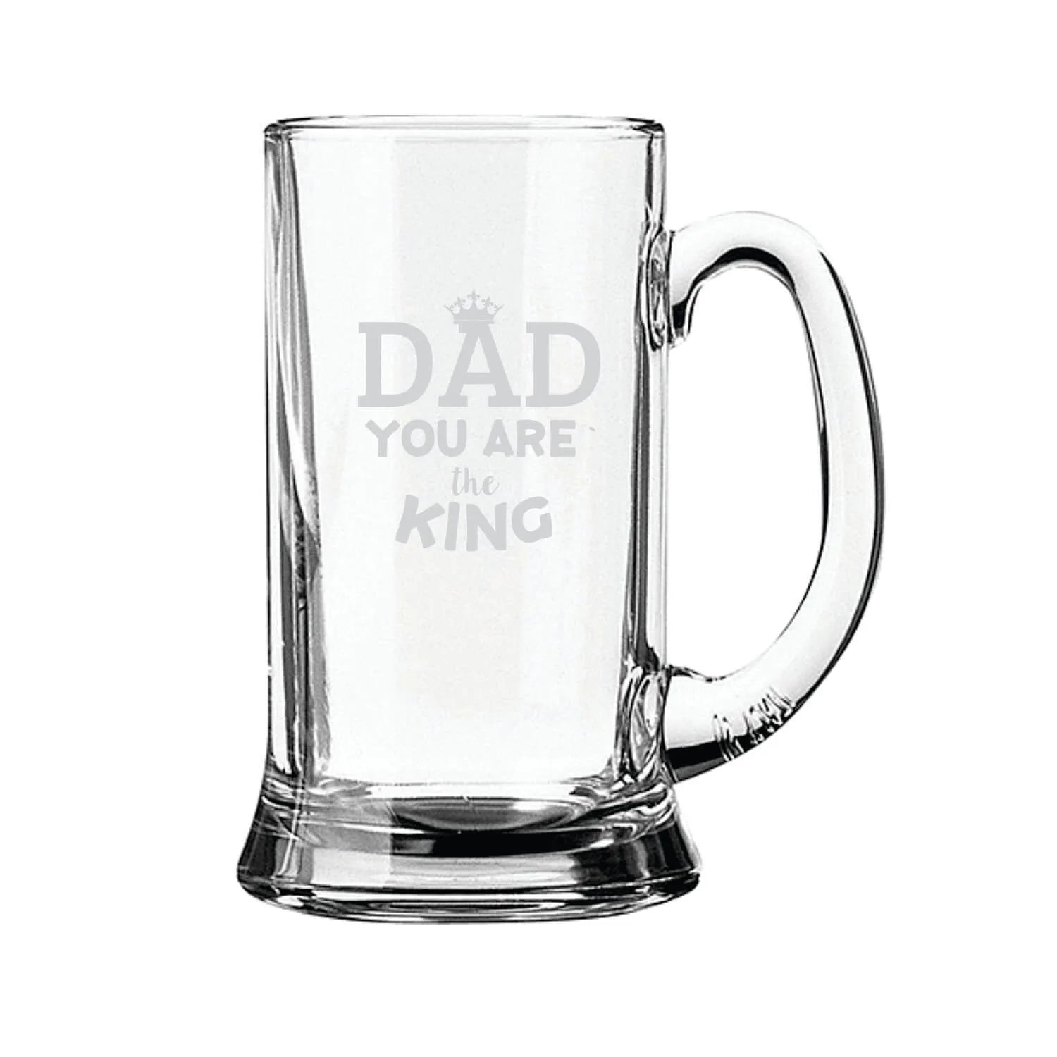 Dad You are King Engraved Beer Mug