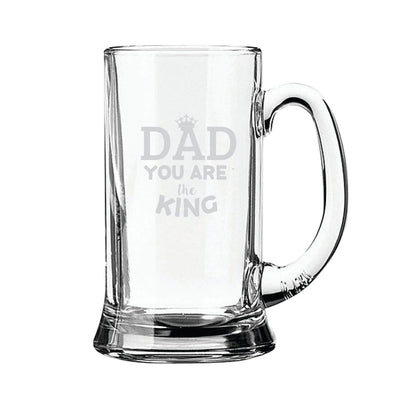 Dad You are King Engraved Beer Mug
