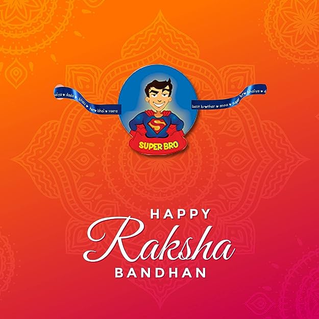 Rakhi for Brother Printed No 1 Bro Rakhi Raksha Bandhan With Roli-Tika (2in1 Rakhi)