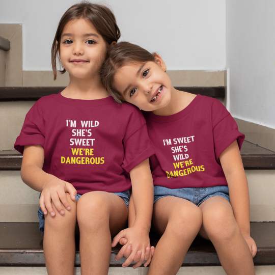 Sweet Wild Dangerous Printed Cotton T-Shirt's