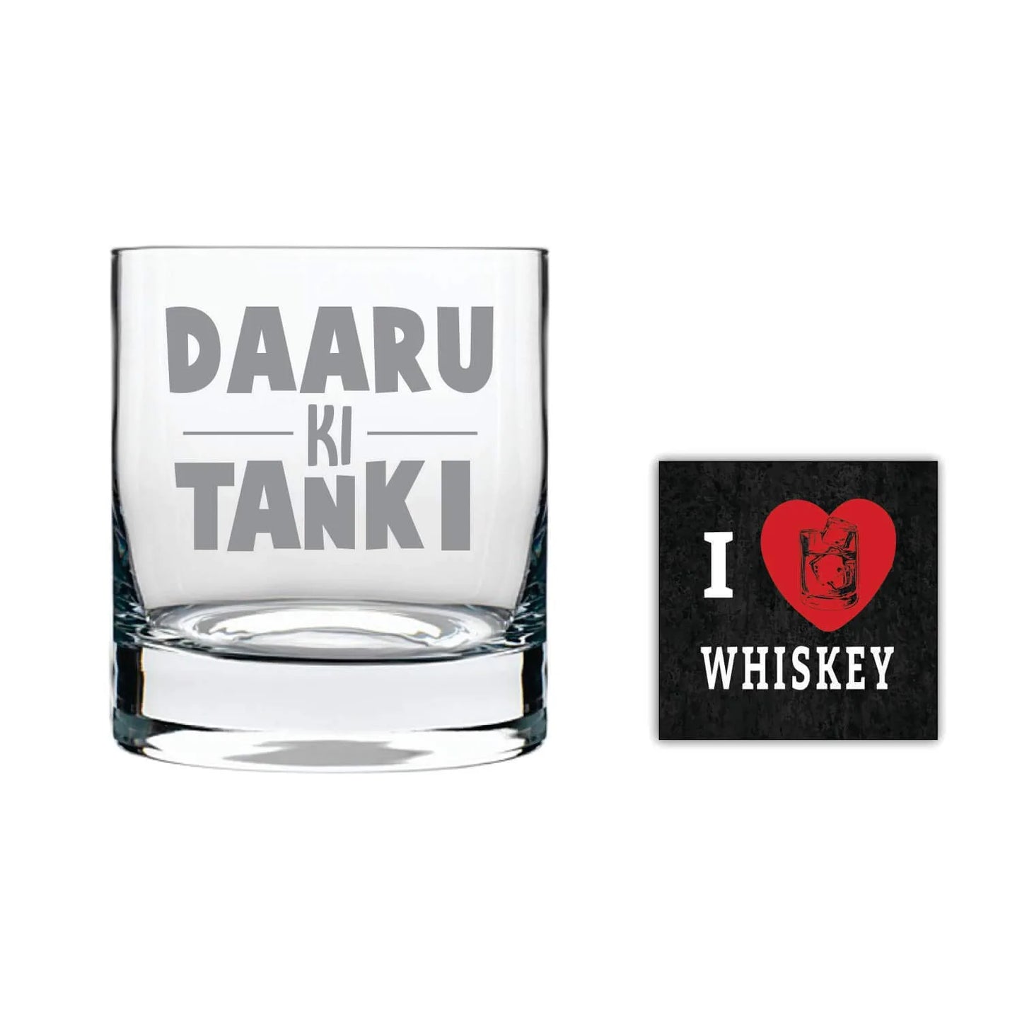 Daaru ki Tanki Engraved Whiskey Glass