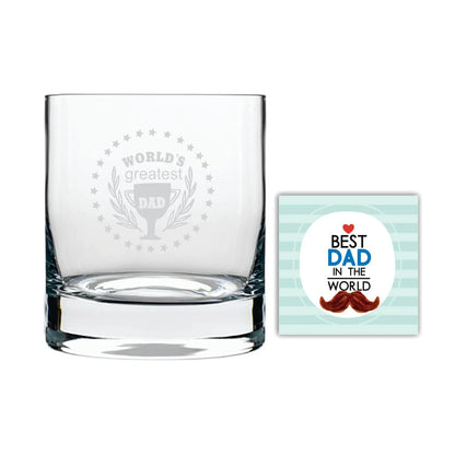 Worlds Greatest Dad Trophy Whiskey Glass