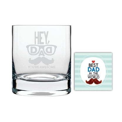 Awesome Dad Engraved Whiskey Glass