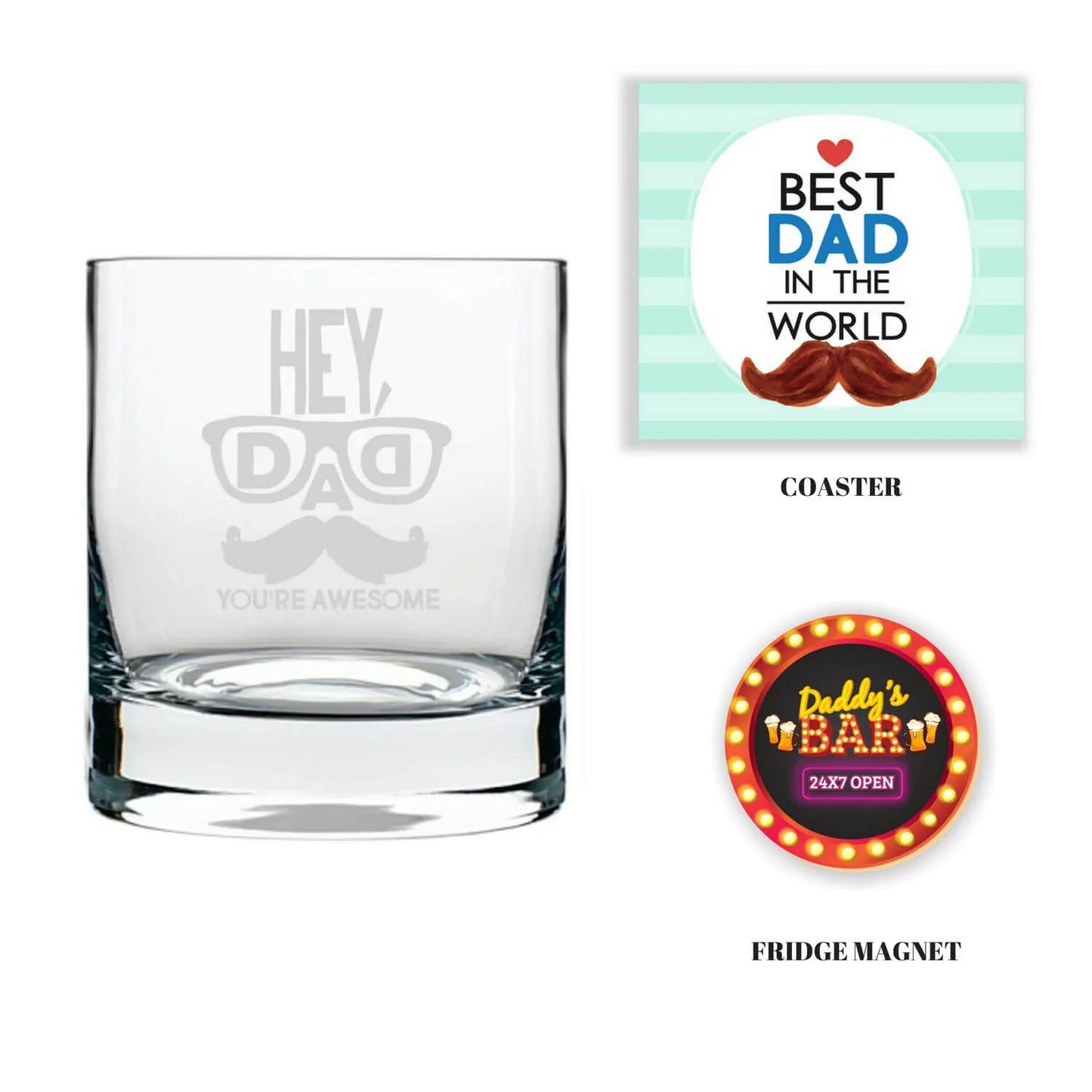 Awesome Dad Engraved Whiskey Glass