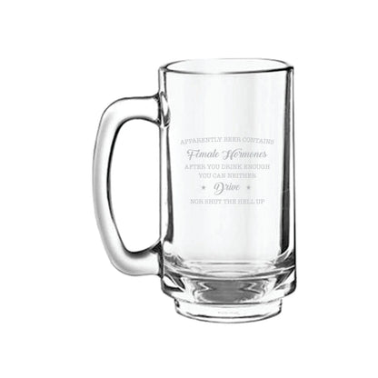 Female Hormones Engraved Beer Mug