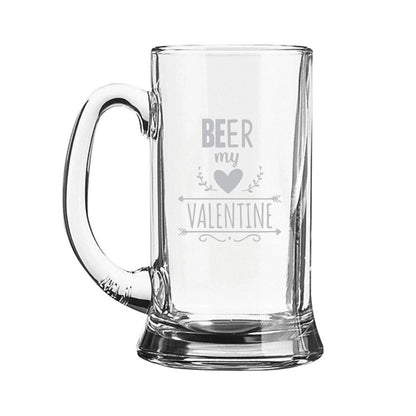 Beer My Valentine Engraved Beer Mug