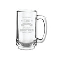 World's Greatest Brother Engraved Beer Mug with Coaster
