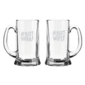 Best Hubby & Wifey Engraved Beer Mugs, Set of 2