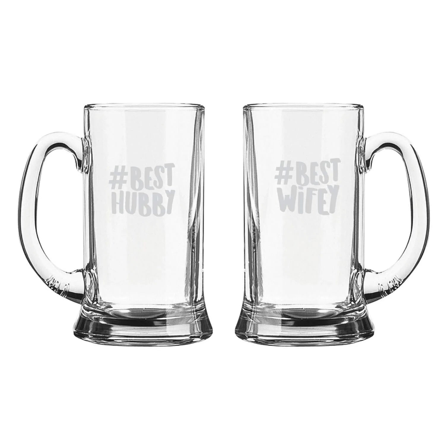 Best Hubby Wifey Engraved Beer Mug