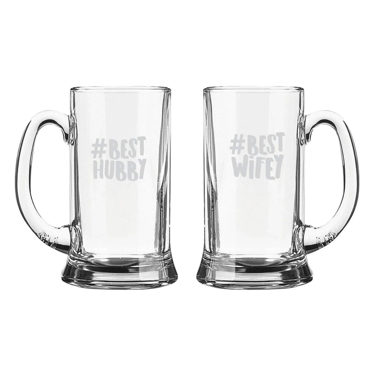 Best Hubby Wifey Engraved Beer Mug