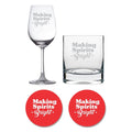 Making Spirits Bright Whiskey and Wine Glasses Set of 2