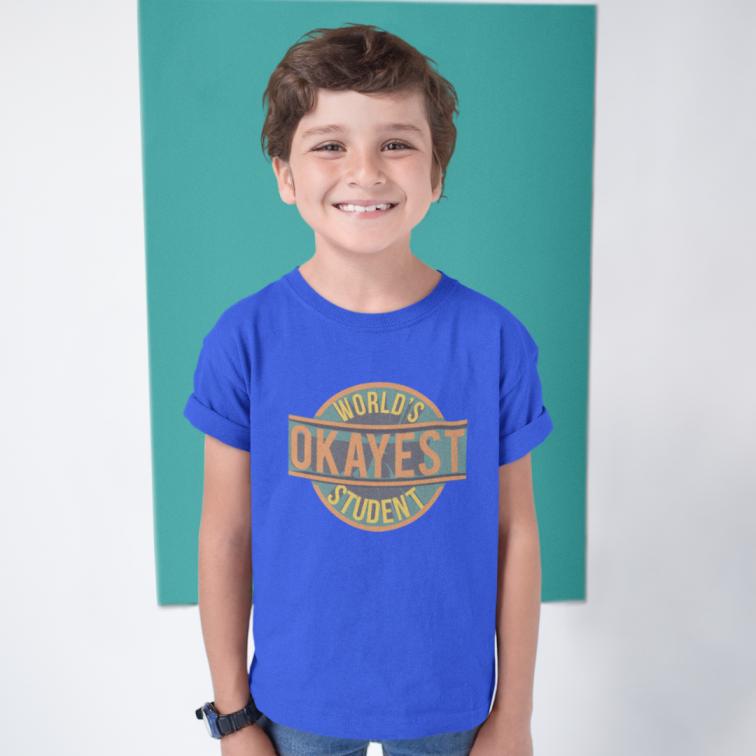 WORLD,S BEST STUDENT PRINTED T-SHIRT