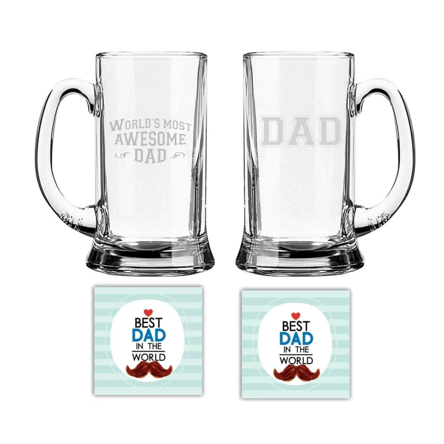 Dad & World Most Awesome dad Beer Mug