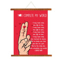 You Complete My World Romantic Canvas Scroll