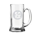 50th Birthday Beer Mug - 50 Years Young Engraved
