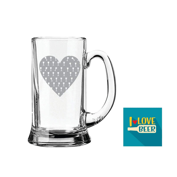 Daaru Heart Hindi Engraved Beer Mug