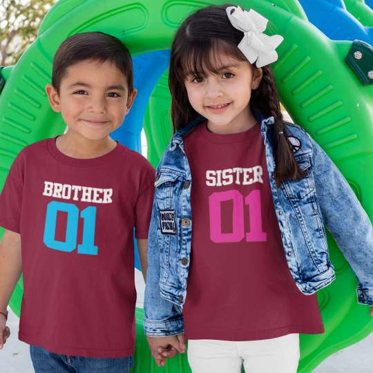 No. 1 Brother Sister Sibling Combo T-Shirt