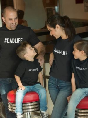 Hashtag Dad & Mom & Kid Life Matching Family T-shirts