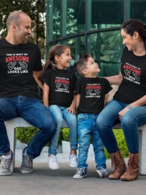 Awesome Mom, Dad and Kids Matching Family T-shirts