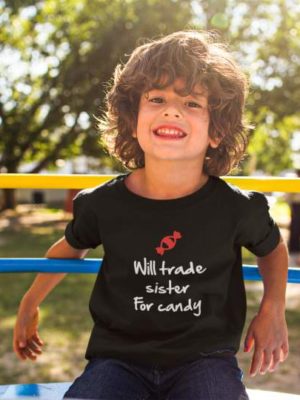 Quirky Will Trade Sister for Candy Boy Printed Cotton T-Shirt