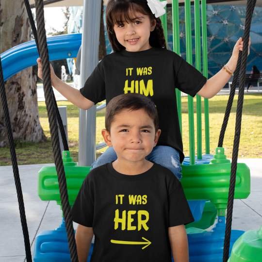 It was Him Her Siblings T-Shirts for Brother Sister