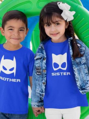 Batman Brother Cat Woman Sister Sibling T-Shirts