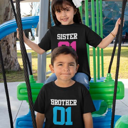 No. 1 Brother Sister Sibling Combo T-Shirt