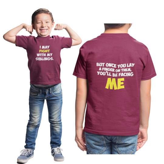 Fight with My Sibling Double Sided Printed T-shirts