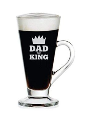 Dad Engraved Glass Tea Coffee Mug Cup with Coaster