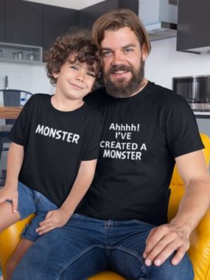 Monster Dad and Son Family T-Shirts