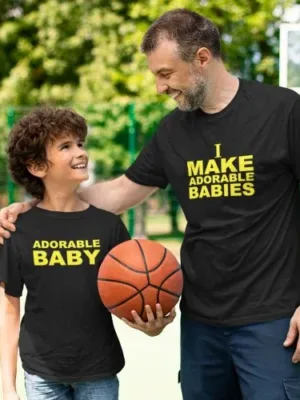 Adorable Dad & Kid Matching Family T-shirts