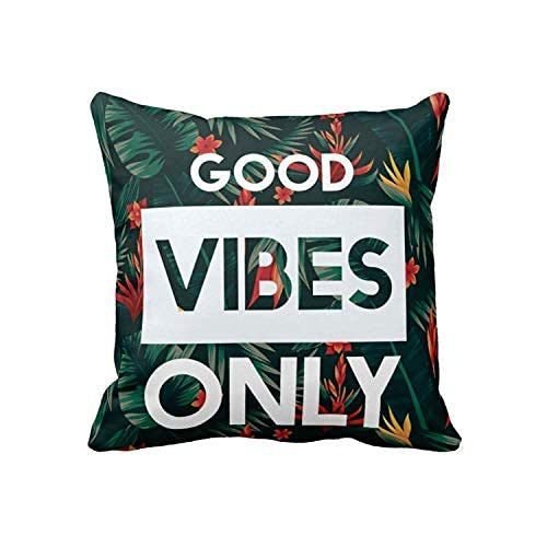 Good Vibes Only Car Hanging, Keychain, Cushion Cover with Filler (12x12 inches) | Set of 3