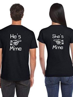 Matching Couple T-Shirts - Unique Designs He's Mine & She's Mine