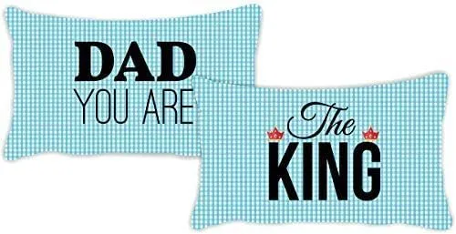 Printed Bedsheet with 2 Pillow Covers - Dad You are The King,