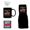 My Favourite Sister Gift Hamper Set of 4 - Apron ,Chef Hat, Mug, Table Coaster