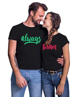 Matching Couple T-Shirts - Unique Design Always Forever