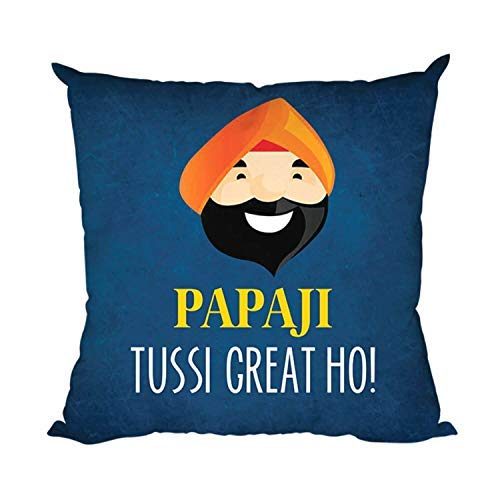 Birthday Gifts for Father 20 x 20 inches Papa Tussi Great Ho Printed Velvet Cushion Cover Throw Pillow