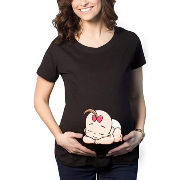 Maternity T-Shirts - Unique Baby Napping Design