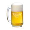 Worlds Most Awesome Dad  Engraved  Playboy Beer Mug