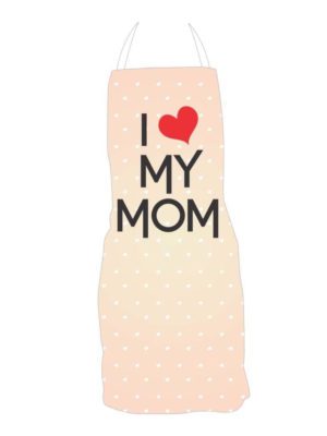 I Love My Mom Kitchen Chef Apron for Mother