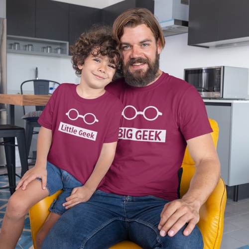 Big Geek & Little Geek Dad and Son Matching T-Shirts