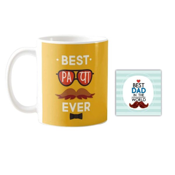 Dad is The Best Coffee Mug with Coaster, Reusable N95 Cup Mask