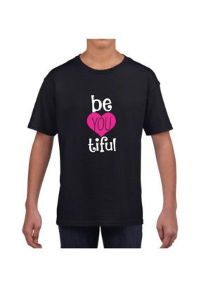 Printed Cotton T-Shirt for Kids Girl Be You Tiful