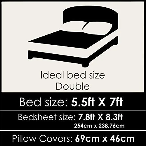 Her Beast His Beauty Romantic Couple Valentine bedsheet with 2 Pillow