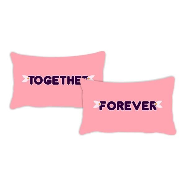 Gifts His Her Side Love Couple Double Bedsheet with 2 Pillow Covers - Multi