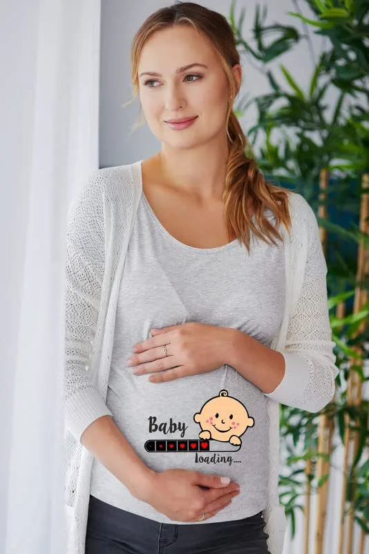 Cute Funny Baby Loading Maternity T-Shirt