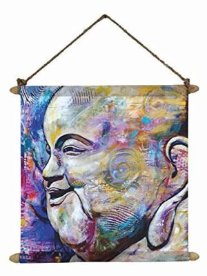 Enchanting Laughing Buddha Poster Wall Painting Hanging Scroll Canvas - 12 x 12 inches