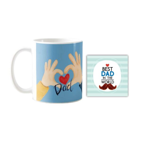 Father Love Dad Coffee Mug with Coaster
