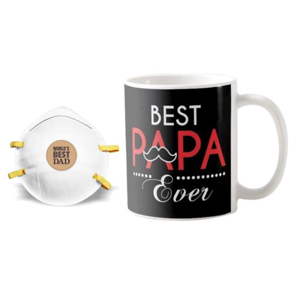 Dad is The Best Coffee Mug with Coaster, Reusable N95 Cup Mask