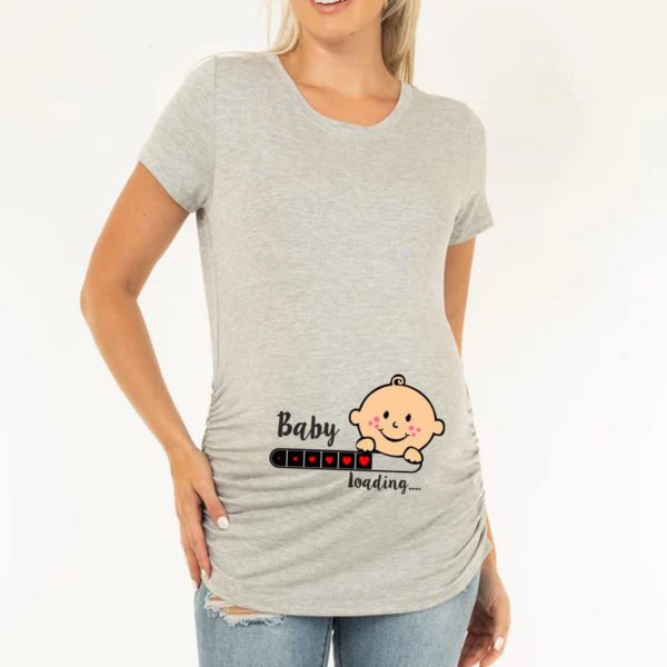 Cute Funny Baby Loading Maternity T-Shirt